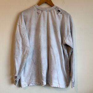 We11Done Painter Distressed Gray Sweatshirt Size XS